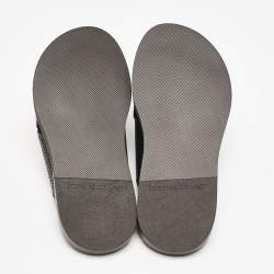 Ermenegildo Zegna Black Woven Leather Flat Slides Size 39