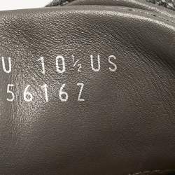 Pre Owned Ermenegildo Zegna Grey Canvas and Leather Triple Stitch Espadrilles Size 43.5