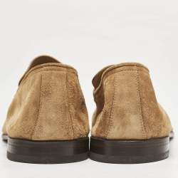 Ermenegildo Zegna Tan Suede Penny Loafers Size 44