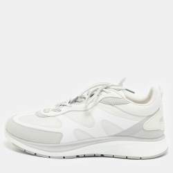 Ermenegildo Zegna White Mesh and Suede Ute Runner Sneakers Size 43.5