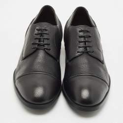 Ermenegildo Zegna Black Leather Lace Up Derby Size 43.5