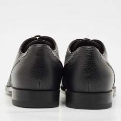 Ermenegildo Zegna Black Leather Lace Up Derby Size 43.5