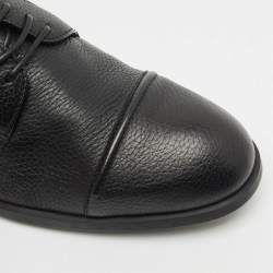 Ermenegildo Zegna Black Leather Lace Up Derby Size 43.5