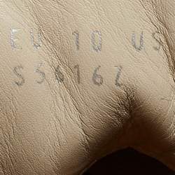 Ermenegildo Zegna Beige Canvas and Leather Triple Stitch Espadrilles Size 43