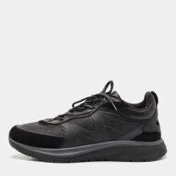 Ermenegildo Zegna Black Leather and Suede Ute Runner Sneakers Size 43.5