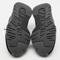 Ermenegildo Zegna Black Leather and Suede Ute Runner Sneakers Size 43.5