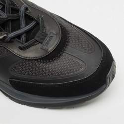 Ermenegildo Zegna Black Leather and Suede Ute Runner Sneakers Size 43.5
