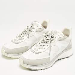 Ermenegildo Zegna White Mesh and Suede Ute Runner Sneakers Size 43.5