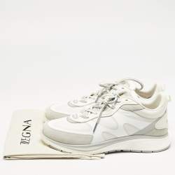 Ermenegildo Zegna White Mesh and Suede Ute Runner Sneakers Size 43.5