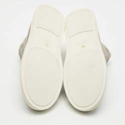 Pre Owned Ermenegildo Zegna Grey Suede triple stitch High Top Sneakers Size 45