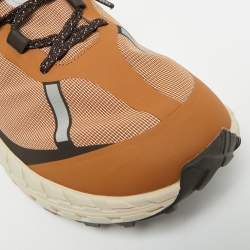 Pre Owned Ermenegildo Zegna Trainer Size 45 Two Tone Leather and Mesh Lace Up Sneakers