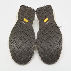 Pre Owned Ermenegildo Zegna Trainer Size 45 Two Tone Leather and Mesh Lace Up Sneakers