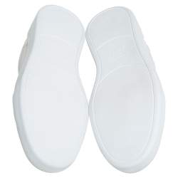 Pre Owned حذاء رياضى ايرمنيجيلدو زينيا سليب أون جلد أبيض مقاس 44