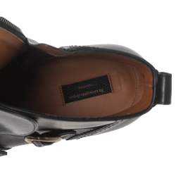 Pre Owned Ermenegildo Zegna Black Leather Monk Strap Ankle Boots Size 42.5