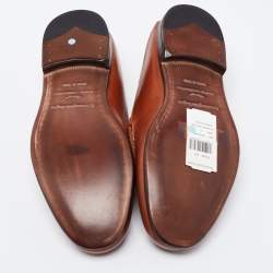 Ermenegildo Zegna  Brown Leather Slip on Loafers Size 41.5