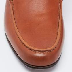 Ermenegildo Zegna  Brown Leather Slip on Loafers Size 41.5