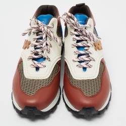 Pre Owned Ermenegildo Zegna Multicolor Leather And Mesh Cesare Low Top Sneakers Size 41.5