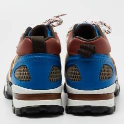 Pre Owned Ermenegildo Zegna Multicolor Leather And Mesh Cesare Low Top Sneakers Size 41.5