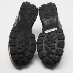 Pre Owned Ermenegildo Zegna Multicolor Leather And Mesh Cesare Low Top Sneakers Size 41.5