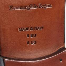 Pre Owned Ermenegildo Zegna Black Suede Slip on Loafers Size 39