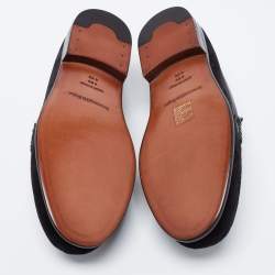 Pre Owned Ermenegildo Zegna Black Suede Slip on Loafers Size 39