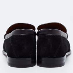 Pre Owned Ermenegildo Zegna Black Suede Slip on Loafers Size 39