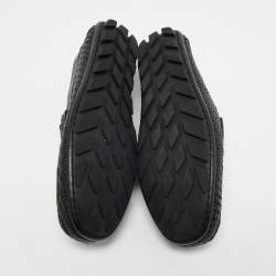 Pre Owned Ermenegildo Zegna Black Woven Leather Loafers Size 40