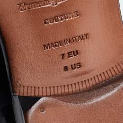 Pre Owned Ermenegildo Zegna Black Leather Fringe Loafers Size 41