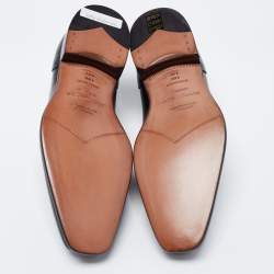 Pre Owned Ermenegildo Zegna Black Leather Fringe Loafers Size 41