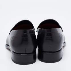 Pre Owned Ermenegildo Zegna Black Leather Fringe Loafers Size 41