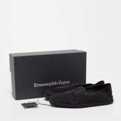 Ermenegildo Dark Blue Suede Espadrille Flats 42