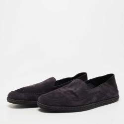 Ermenegildo Dark Blue Suede Espadrille Flats 42