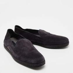 Ermenegildo Dark Blue Suede Espadrille Flats 42