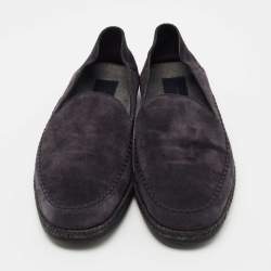 Ermenegildo Dark Blue Suede Espadrille Flats 42