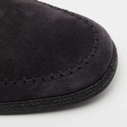 Ermenegildo Dark Blue Suede Espadrille Flats 42
