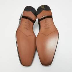 Ermenegildo Zegna Black Leather Fringe Loafers Size 43.5