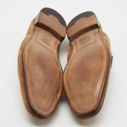 Pre Owned Ermenegildo Zegna Brown Suede and Leather Penny Loafers Size 43.5