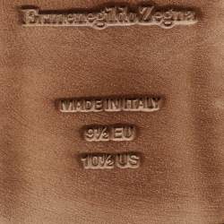 Pre Owned Ermenegildo Zegna Brown Suede and Leather Penny Loafers Size 43.5