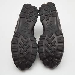 Pre Owned Ermenegildo Zegna Black Leather Lace Up Sneakers Size 39