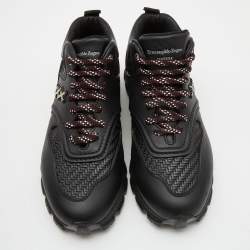 Pre Owned Ermenegildo Zegna Black Leather Lace Up Sneakers Size 39