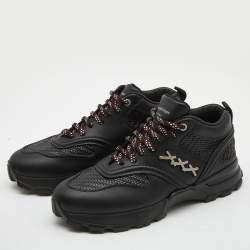 Pre Owned Ermenegildo Zegna Black Leather Lace Up Sneakers Size 39