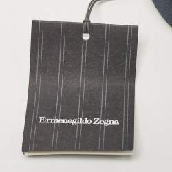 مملوكة مسبقًا Ermenegildo Zegna Dark Blue Suede Buckle Belt 120 CM