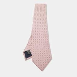 Ermenegildo Zegna Pink Patterned Silk Tie 