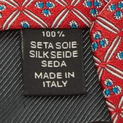 Ermenegildo Zegna Red Jacquard Silk Tie 