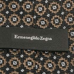 Pre Owned ربطة عنق إيرمنجلدو زينيا حرير جاكار أسود