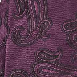 Ermenegildo Zegna Purple Paisley Silk Classic Tie