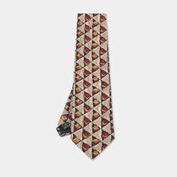 Pre Owned Ermenegildo Zegna Multicolor Floral Printed Silk Tie