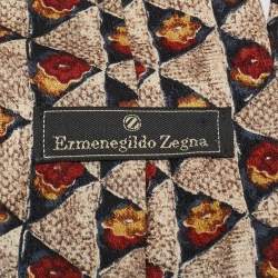 Pre Owned Ermenegildo Zegna Multicolor Floral Printed Silk Tie