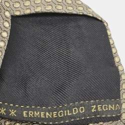 Pre Owned ربطة عنق ايرمينجيلدو زينيا جاكار حرير رمادي / أصفر