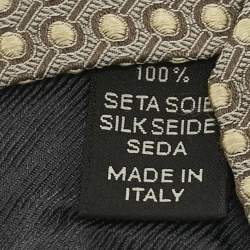 Pre Owned ربطة عنق ايرمينجيلدو زينيا جاكار حرير رمادي / أصفر